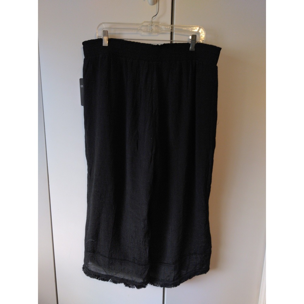 Zac And Rachel Wide Leg Cropped Pants Women Size 2x Flowy Sheer Lined Elegant